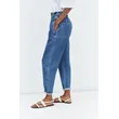Medium Blue High Rise Paperbag Relaxed Jeans | Trendy and Comfortable