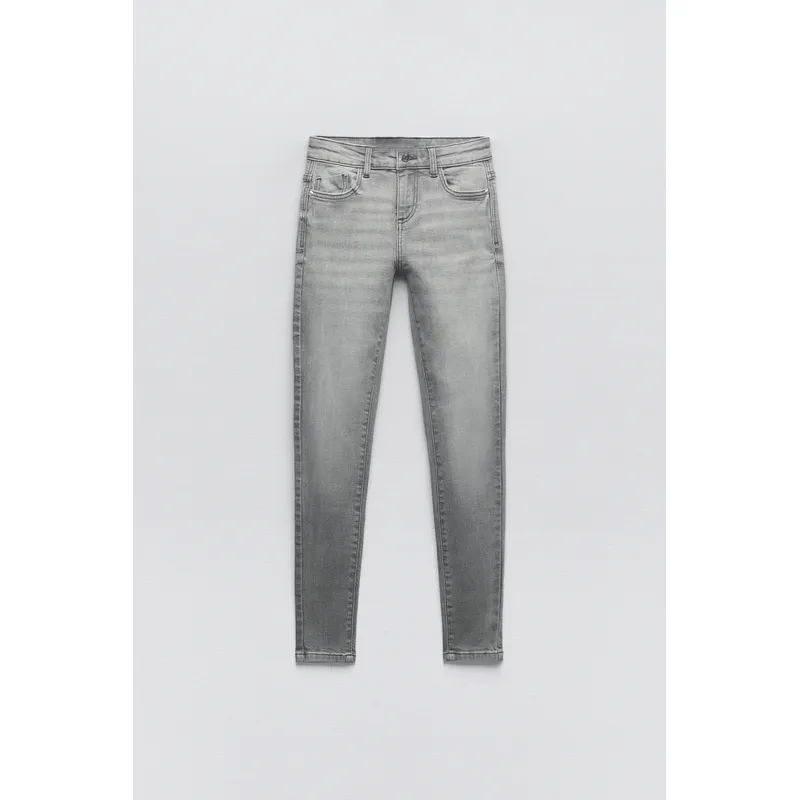 Light Gray Mid Rise Skinny Jeans | Stylish and Versatile