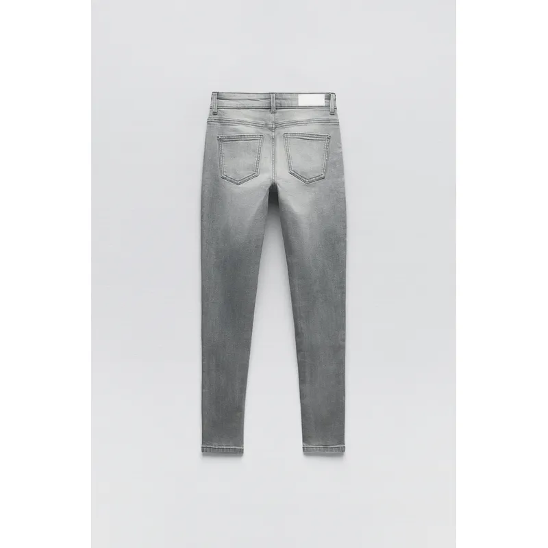 Light Gray Mid Rise Skinny Jeans | Stylish and Versatile