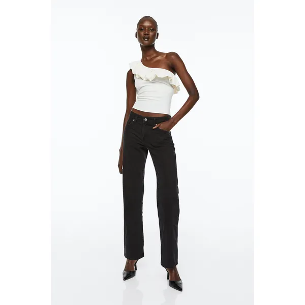 Low Rise Straight Jeans | Black and Blue | Versatile and Stylish