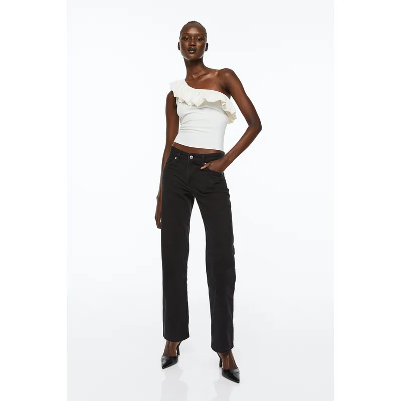 Low Rise Straight Jeans | Black and Blue | Versatile and Stylish