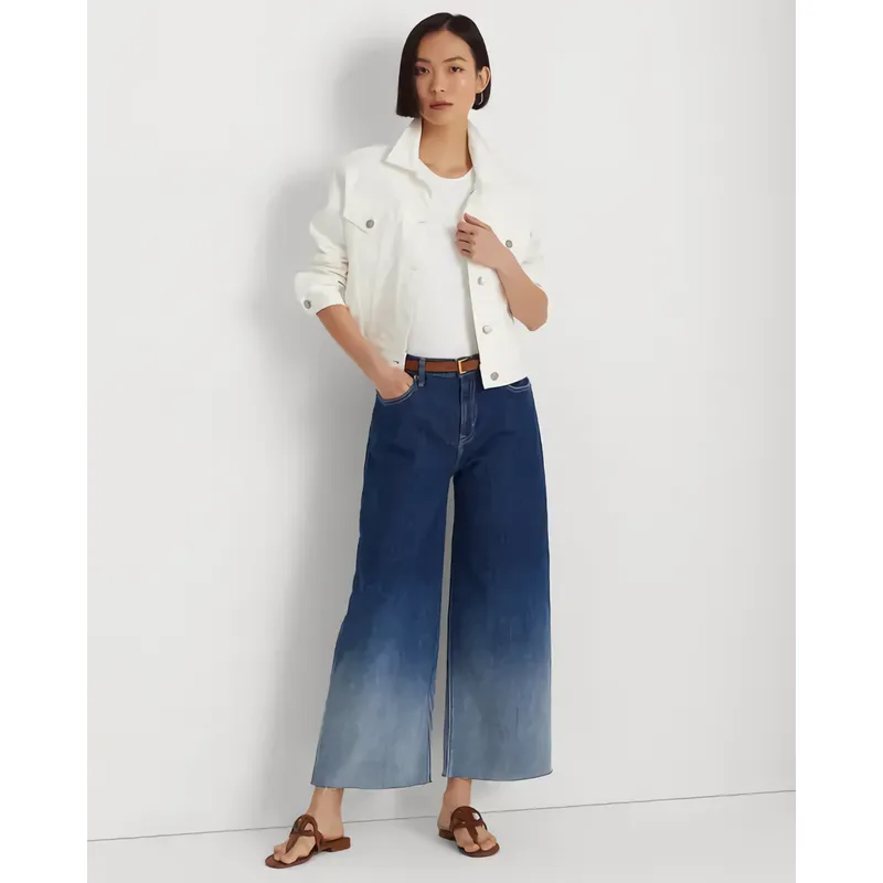 Gradient Cropped High-Rise Wide-Leg Jeans | Bold and Fashionable