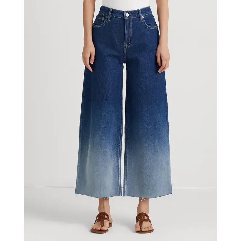 Gradient Cropped High-Rise Wide-Leg Jeans | Bold and Fashionable