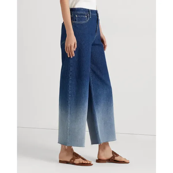 Gradient Cropped High-Rise Wide-Leg Jeans | Bold and Fashionable
