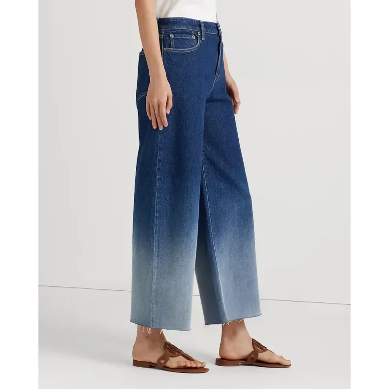 Gradient Cropped High-Rise Wide-Leg Jeans | Bold and Fashionable