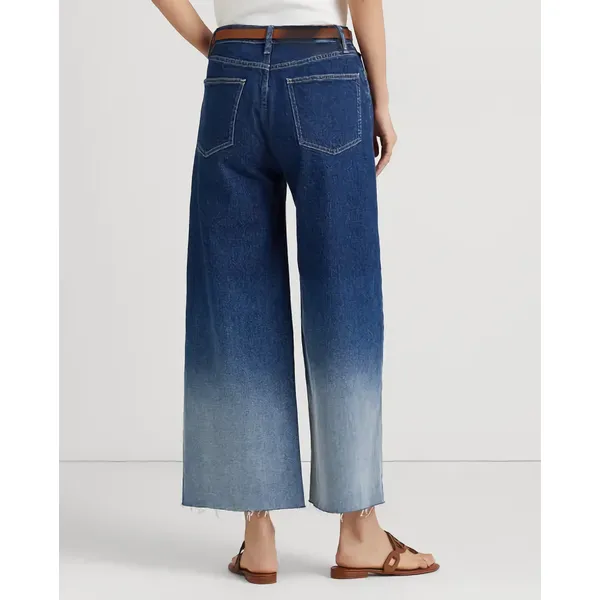 Gradient Cropped High-Rise Wide-Leg Jeans | Bold and Fashionable