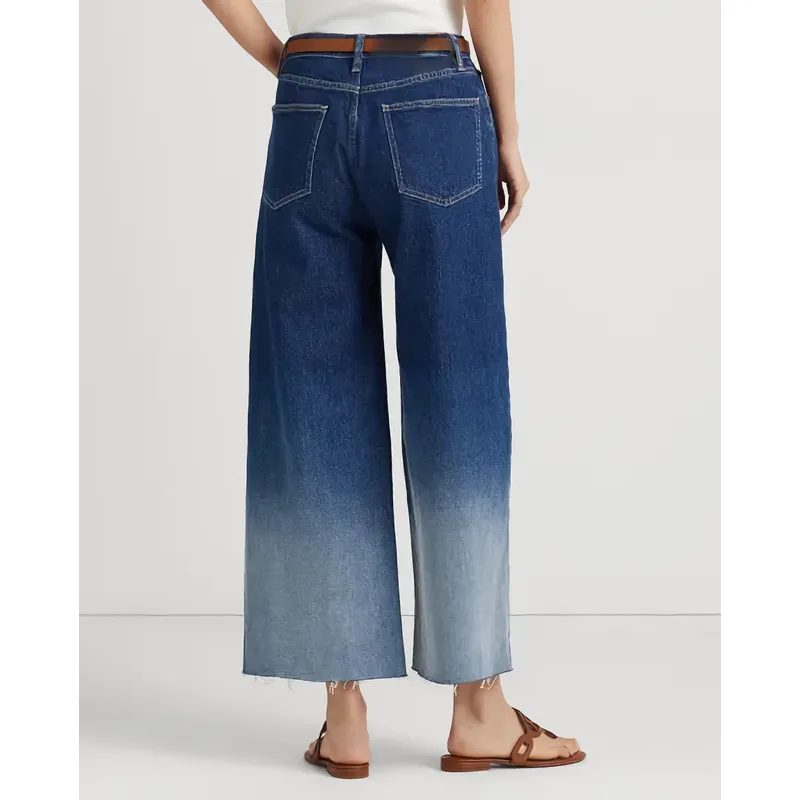 Gradient Cropped High-Rise Wide-Leg Jeans | Bold and Fashionable