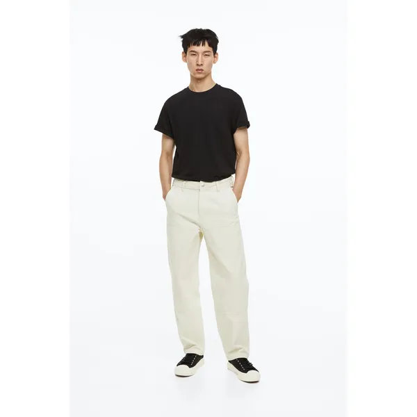 Men’s Creamy Loose Worker’s Jeans | Comfortable and Functiona