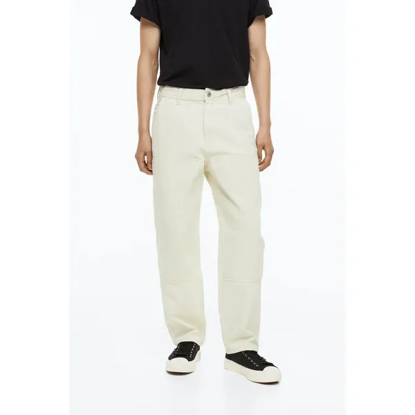 Men’s Creamy Loose Worker’s Jeans | Comfortable and Functiona