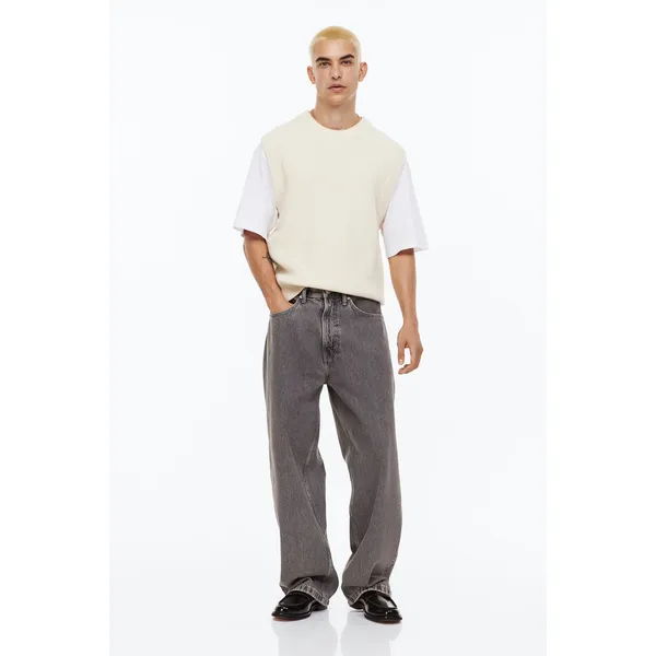 Men’s Gray Denim Wide Leg Pants | Stylish and Comfortable