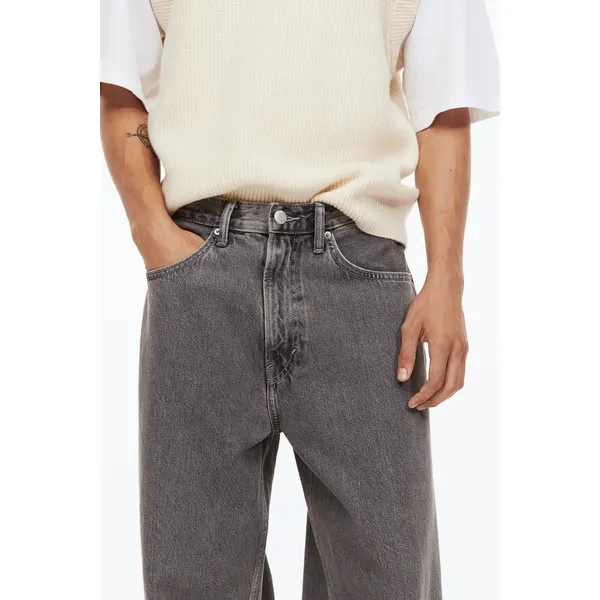 Men’s Gray Denim Wide Leg Pants | Stylish and Comfortable