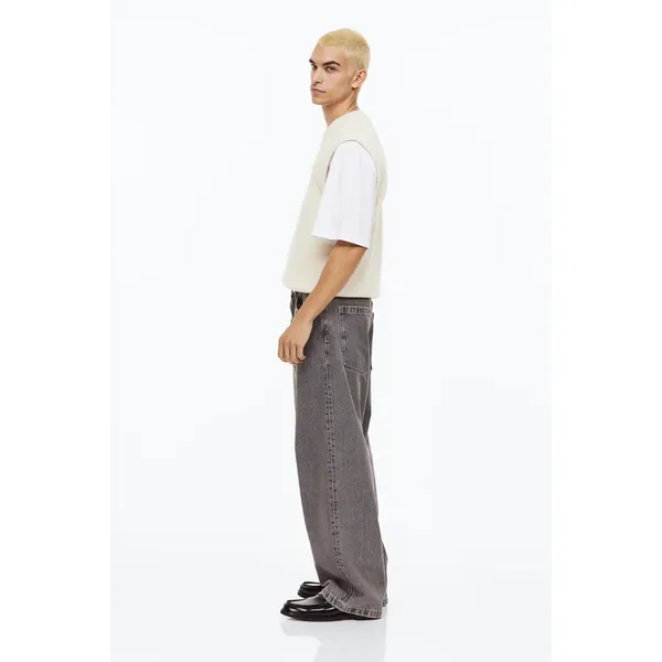 Men’s Gray Denim Wide Leg Pants | Stylish and Comfortable