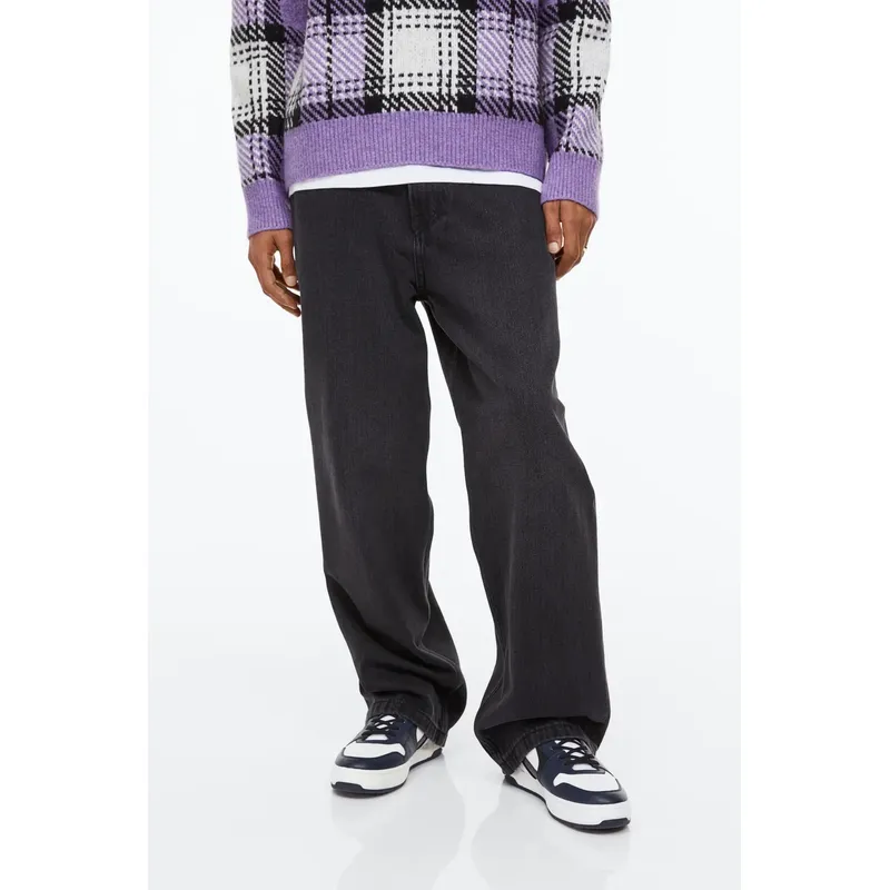 Men’s Long Black Loose Jeans | Comfortable and Versatile