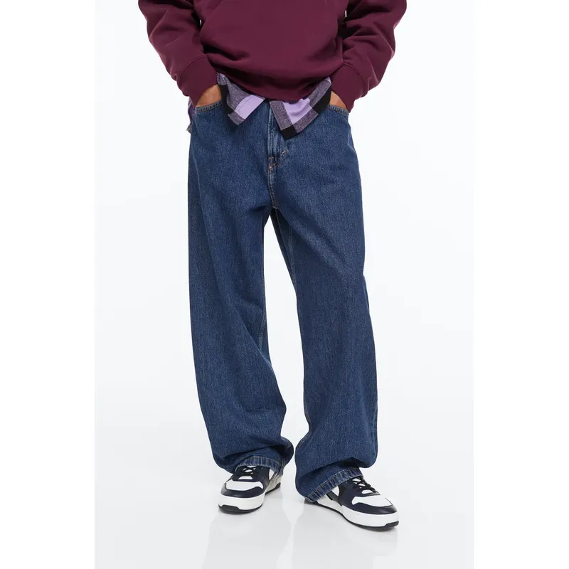 Dark Denim Blue Wide Denim Pants for Men | Stylish and Comfortable