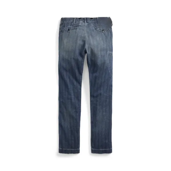 Slim-Fit Indigo Striped Twill Trousers | Stylish and Comfortable