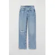 Straight-Leg High-Rise Jeans | Light Blue, Dark Blue, White | Versatile and Stylish