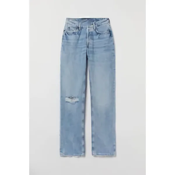 Straight-Leg High-Rise Jeans | Light Blue, Dark Blue, White | Versatile and Stylish