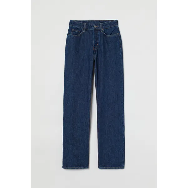 Straight-Leg High-Rise Jeans | Light Blue, Dark Blue, White | Versatile and Stylish