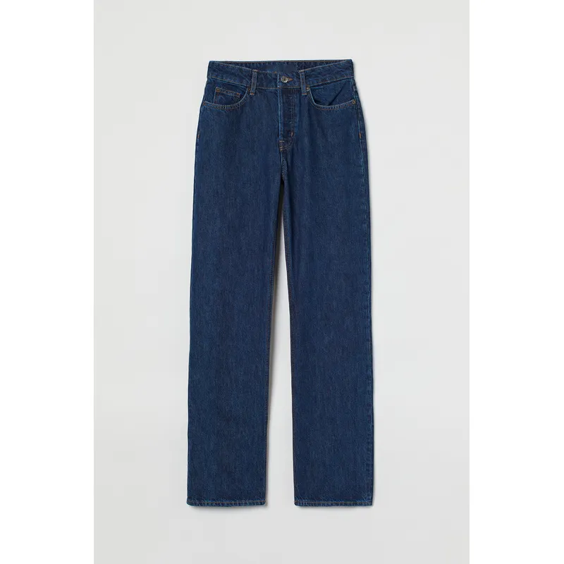 Straight-Leg High-Rise Jeans | Light Blue, Dark Blue, White | Versatile and Stylish