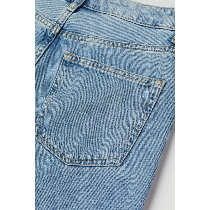Straight-Leg High-Rise Jeans | Light Blue, Dark Blue, White | Versatile and Stylish