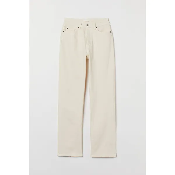 Straight-Leg High-Rise Jeans | Light Blue, Dark Blue, White | Versatile and Stylish