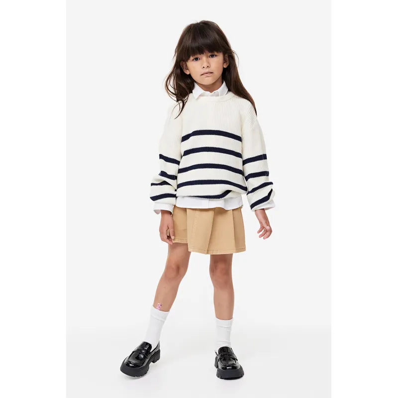 Beige Pleated Denim Skirt for Kids | Stylish and Comfortable | Shop Now