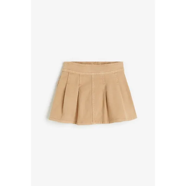 Beige Pleated Denim Skirt for Kids | Stylish and Comfortable | Shop Now