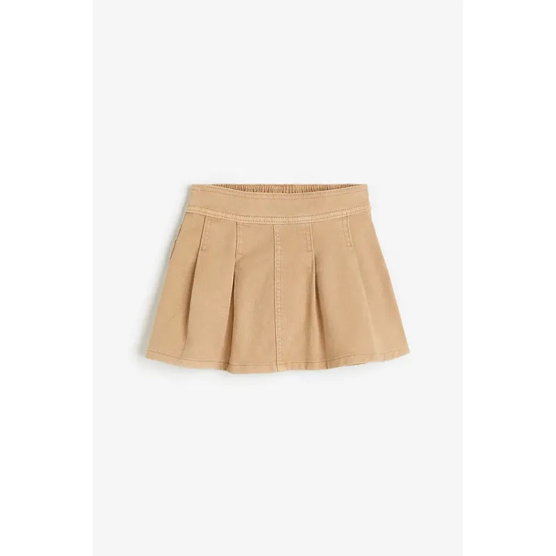 Beige Pleated Denim Skirt for Kids | Stylish and Comfortable | Shop Now