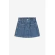 Dark Denim Blue Pleated Denim Skirt | Stylish and Versatile | Shop Now