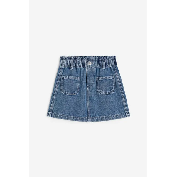 Dark Denim Blue Pleated Denim Skirt | Stylish and Versatile | Shop Now