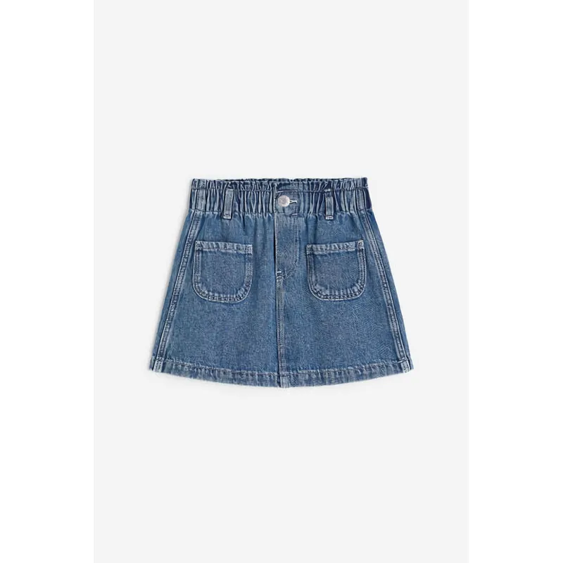 Dark Denim Blue Pleated Denim Skirt | Stylish and Versatile | Shop Now
