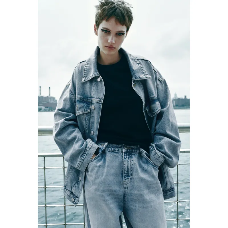 Light Blue Loose Denim Jacket | Casual and Trendy Outerwear | Shop Now