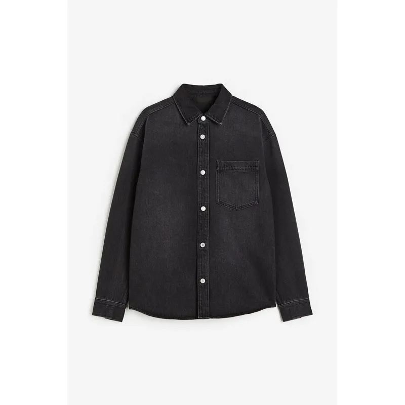 Regular Fit Denim Jacket Shirt Black | Versatile and Stylish Outerwear | Shop Now