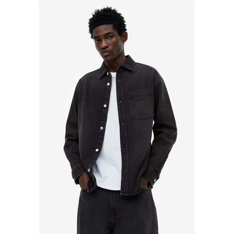 Regular Fit Denim Jacket Shirt Black | Versatile and Stylish Outerwear | Shop Now