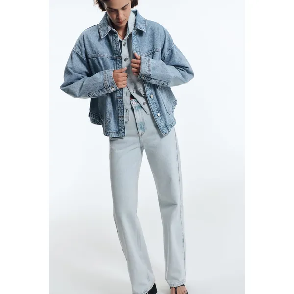 Patch Pocket Denim Jacket Medium Blue | Classic and Versatile Outerwear | Shop Now