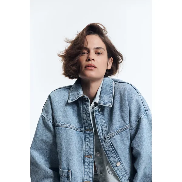 Patch Pocket Denim Jacket Medium Blue | Classic and Versatile Outerwear | Shop Now
