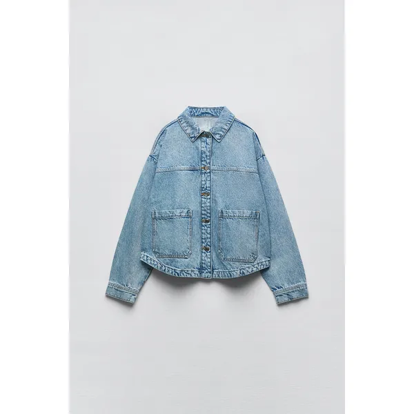 Patch Pocket Denim Jacket Medium Blue | Classic and Versatile Outerwear | Shop Now