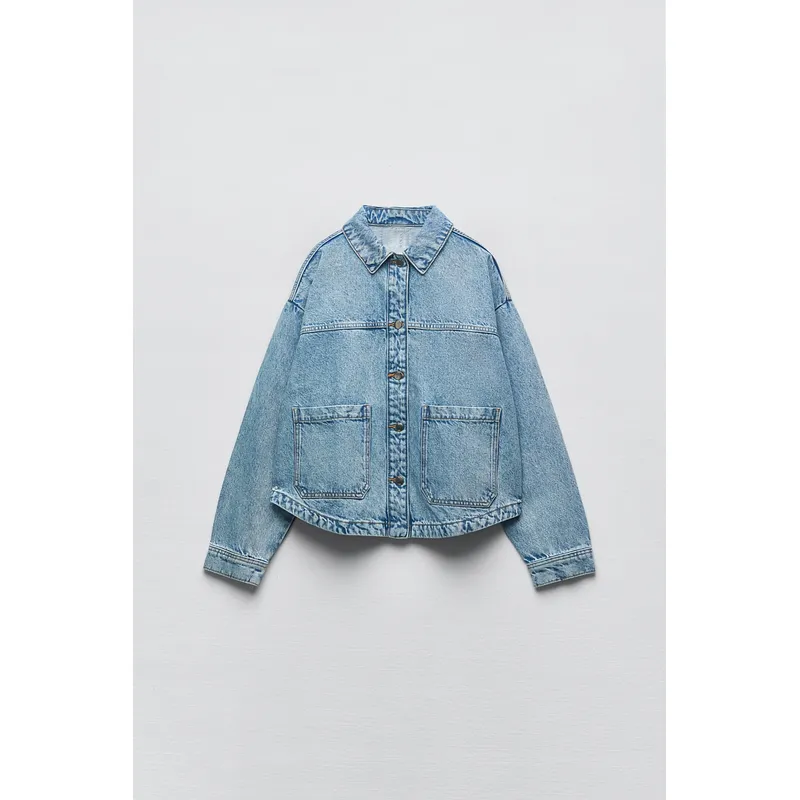 Patch Pocket Denim Jacket Medium Blue | Classic and Versatile Outerwear | Shop Now