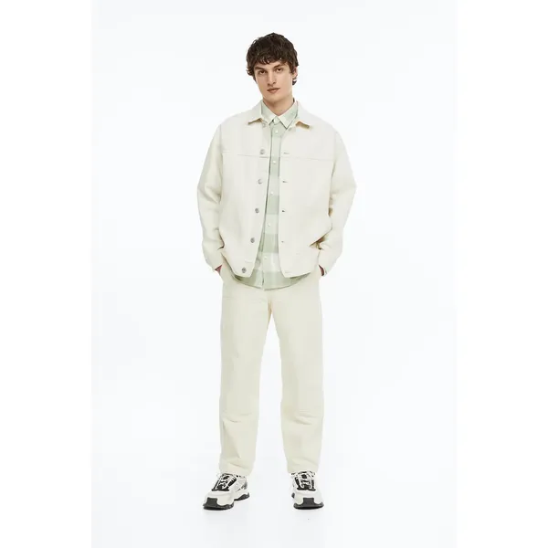 Relaxed Fit Denim Jacket, Cream, Cream Denim Jacket, Stylish, Comfortable, Outerwear, Shop Now