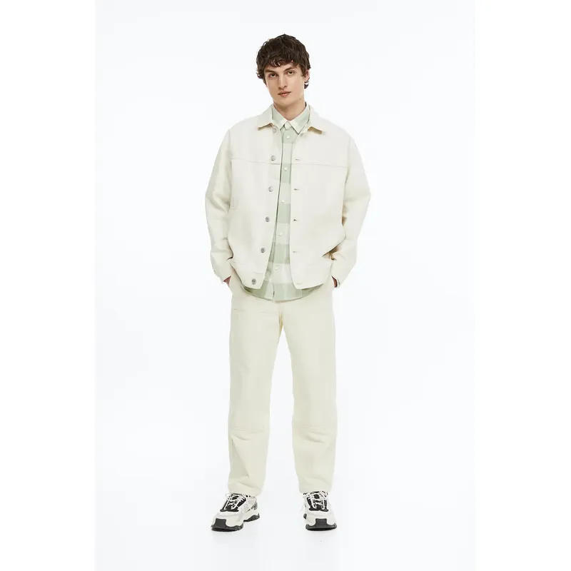 Relaxed Fit Denim Jacket, Cream, Cream Denim Jacket, Stylish, Comfortable, Outerwear, Shop Now