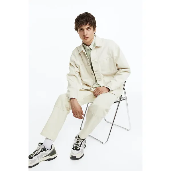 Relaxed Fit Denim Jacket, Cream, Cream Denim Jacket, Stylish, Comfortable, Outerwear, Shop Now