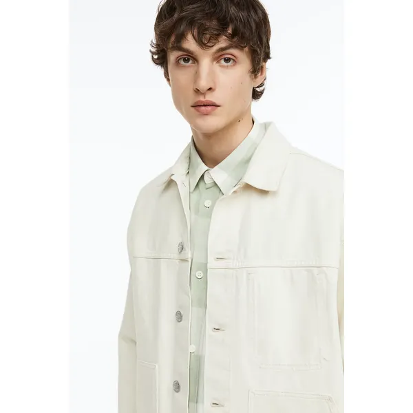 Relaxed Fit Denim Jacket, Cream, Cream Denim Jacket, Stylish, Comfortable, Outerwear, Shop Now