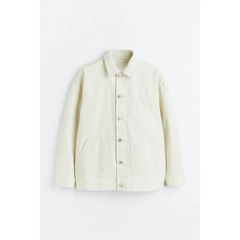 Relaxed Fit Denim Jacket, Cream, Cream Denim Jacket, Stylish, Comfortable, Outerwear, Shop Now