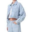 Shop Stylish Blue Cropped Jacket | Long Sleeve | Fashionable Outerwear
