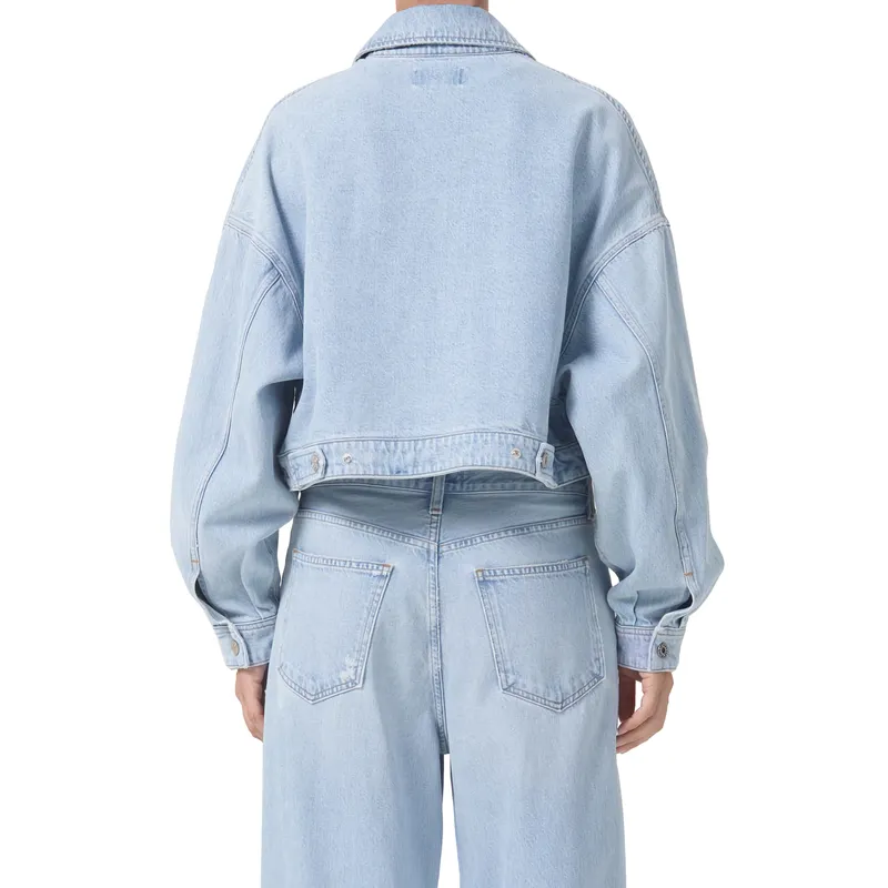 Shop Stylish Blue Cropped Jacket | Long Sleeve | Fashionable Outerwear