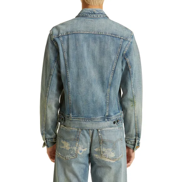 Shop Blue Distressed Denim Jacket | Trendy Distressed Outerwear | Fashion Essential