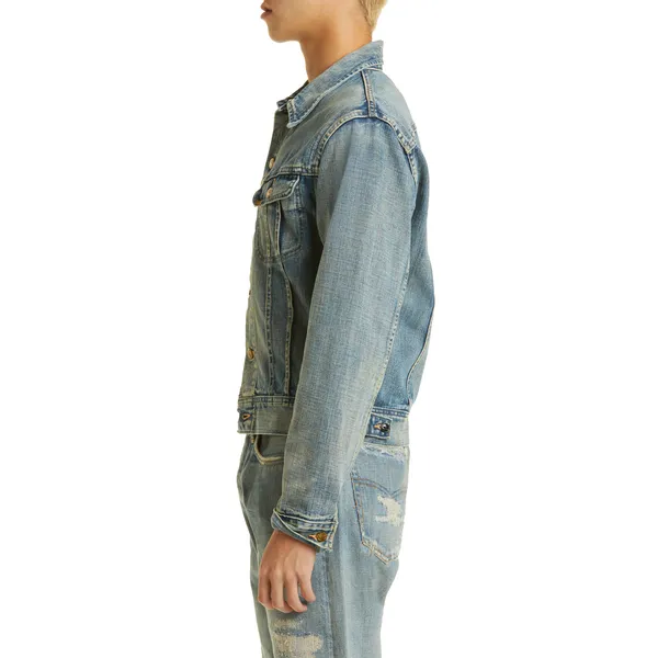 Shop Blue Distressed Denim Jacket | Trendy Distressed Outerwear | Fashion Essential