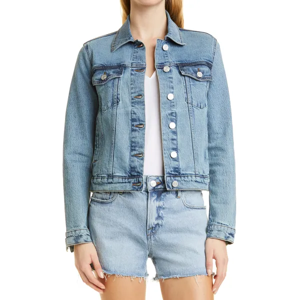 Shop Women’s Basic Denim Cropped Jacket | Retro Stretch Style | Fashion Essential