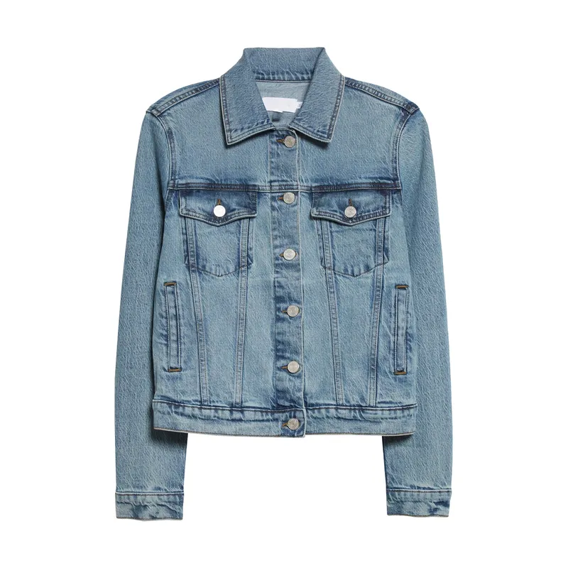 Shop Women’s Basic Denim Cropped Jacket | Retro Stretch Style | Fashion Essential