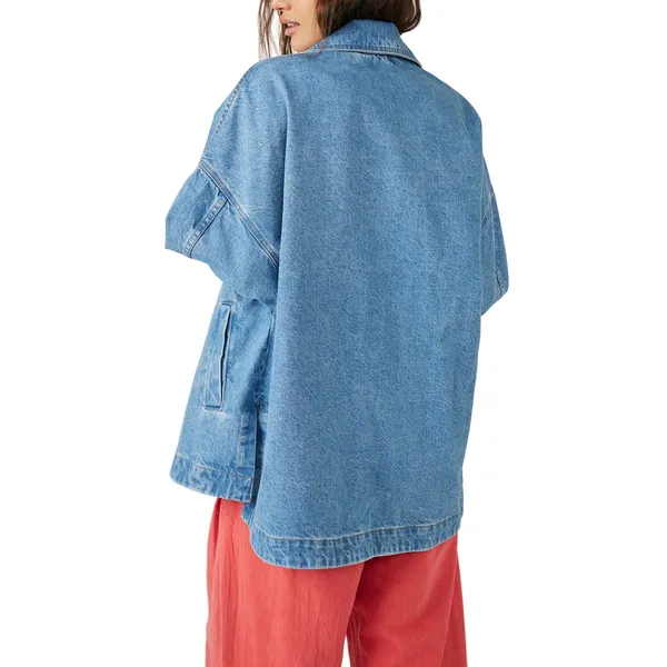 Shop Loose Denim Jacket Medium Blue | Casual Oversized Outerwear | Fashion Essential